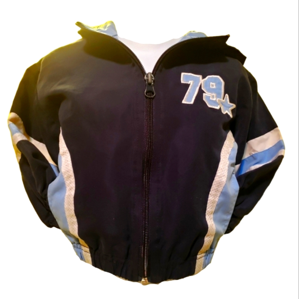 Vtg Boy's Varsity Hooded Zip-Up Coat/Sport Jacket